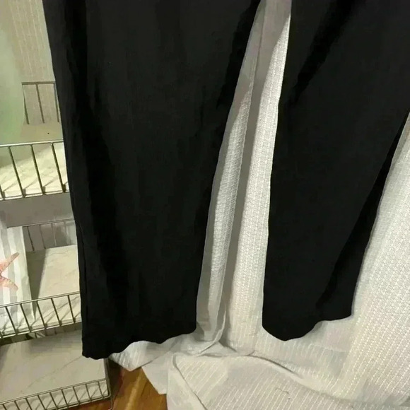Boston Proper Women’s 10 Black Wide Leg Dress Pants Button Zip Front Pockets - Picture 8 of 14